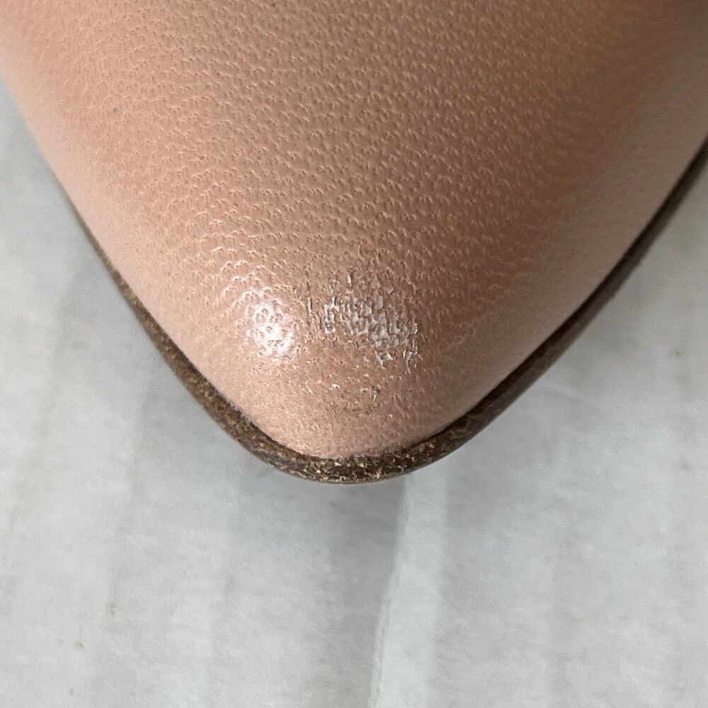 Margaux The Pointe Nude Leather Pointed Toe Ballet Flats Bow Preppy EU 36.5 US 6 - Picture 15 of 16
